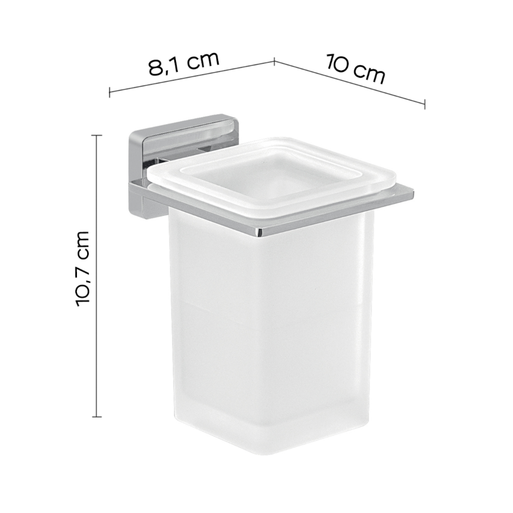 Portaspazzolini a muro in Acciaio Inox di Gedy modello Atena - Cromato