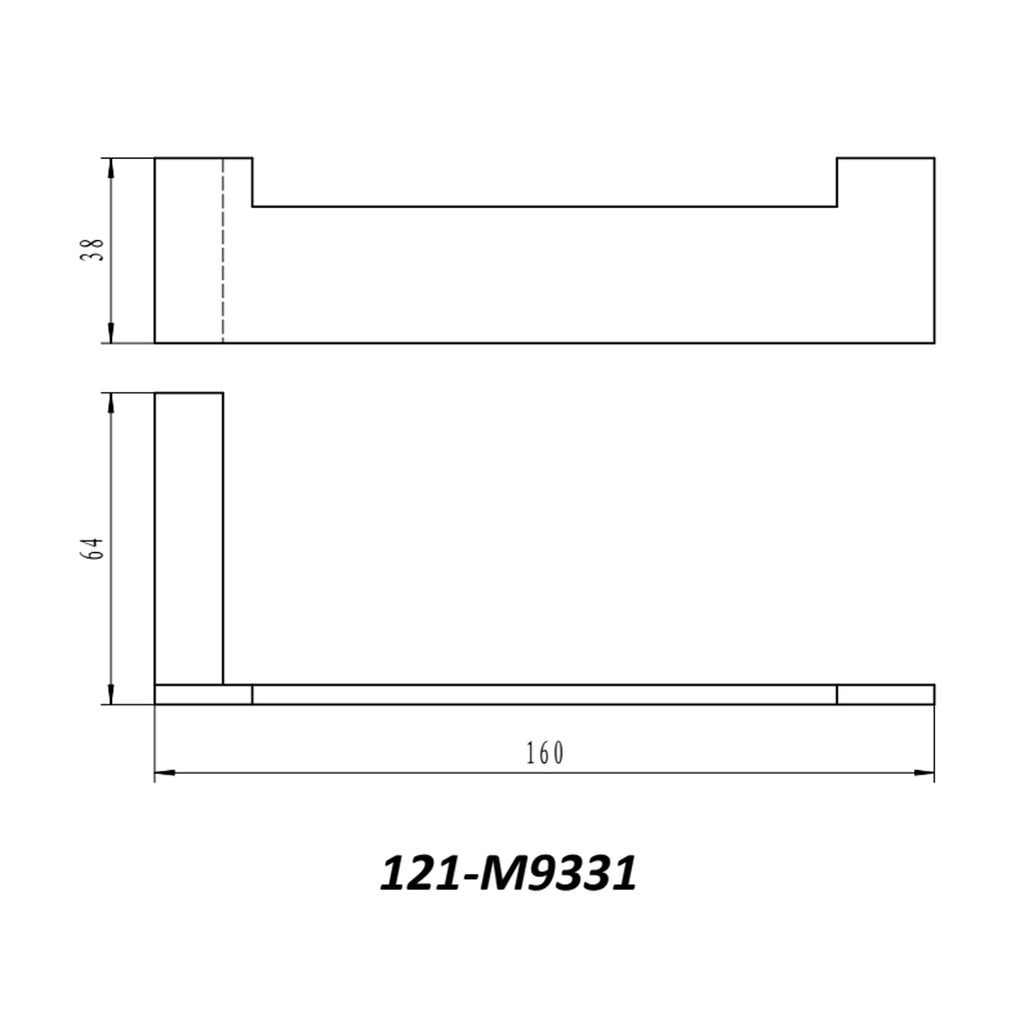 Porta rotolo aperto linea Maela in ottone cromato fissaggio con viti incluse