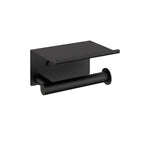 Porta rotolo sospeso con supporto per cellulare in ottone verniciato della collezione 'Architect s+' by Cosmic - Nero satinato