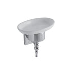 Portasapone con piatto in ceramica e supporto in ottone cromato installazione a parete collezione Paestum Globo