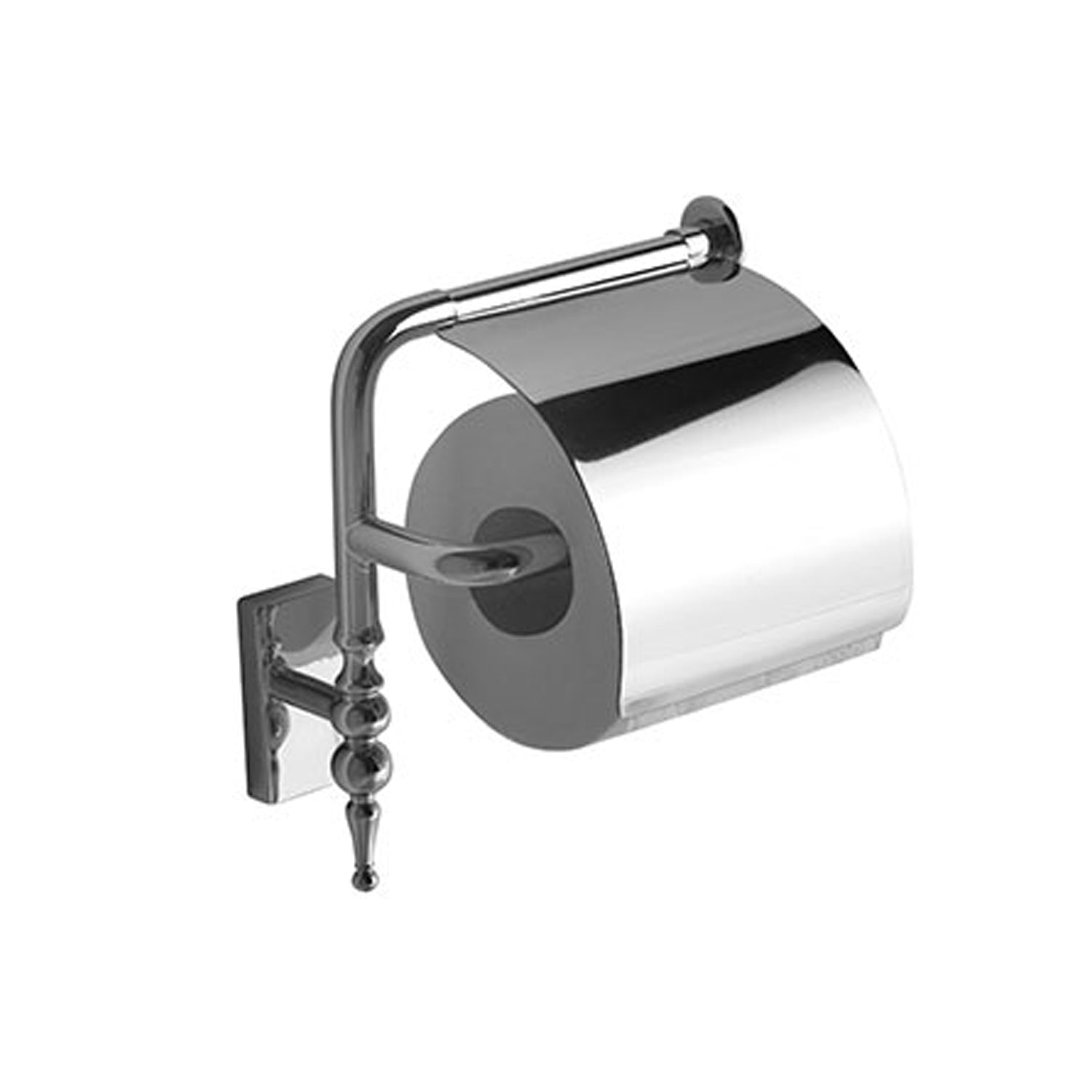 Portarotolo in ottone cromato installazione a parete collezione Paestum Globo