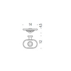 Porta sapone in ottone cromato con piattino in vetro satinato Colombo Design collezione Basic Con fissaggio a tassello
