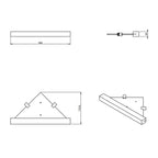 Mensola sospesa ad angolo in acciaio inox della collezione 'Logic' by Cosmic - Nera