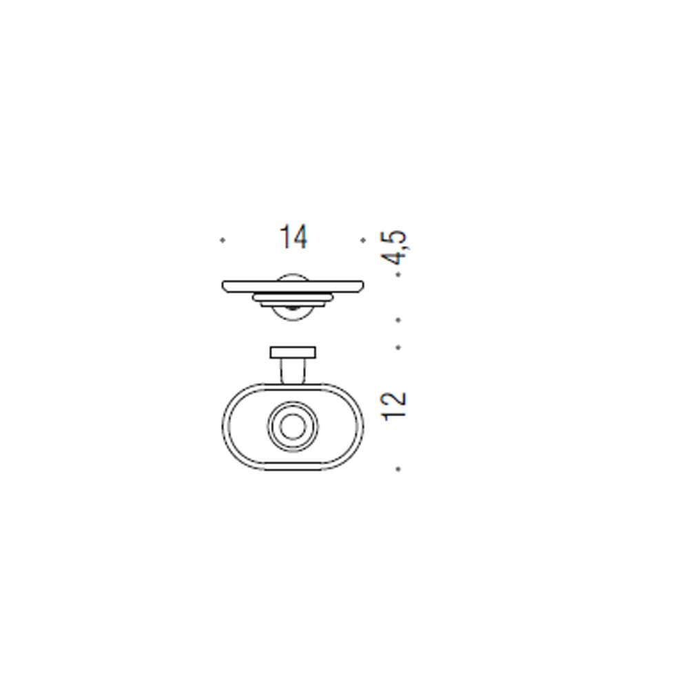 Porta sapone Nero Opaco con piattino in vetro satinato Colombo Design collezione Basic Con fissaggio a tassello
