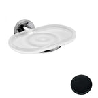 Porta sapone Nero Opaco con piattino in vetro satinato Colombo Design collezione Basic Con fissaggio a tassello