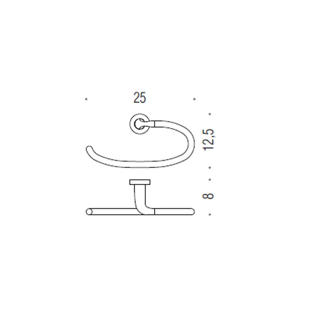 Portasalviette ad Anello Nero Opaco Colombo Design collezione Basic Con fissaggio a tassello e ad incollo con kit opzionale