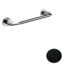 Porta salviette cm 31 Nero Opaco Colombo Design collezione Basic Con fissaggio a tassello e ad incollo con kit opzionale