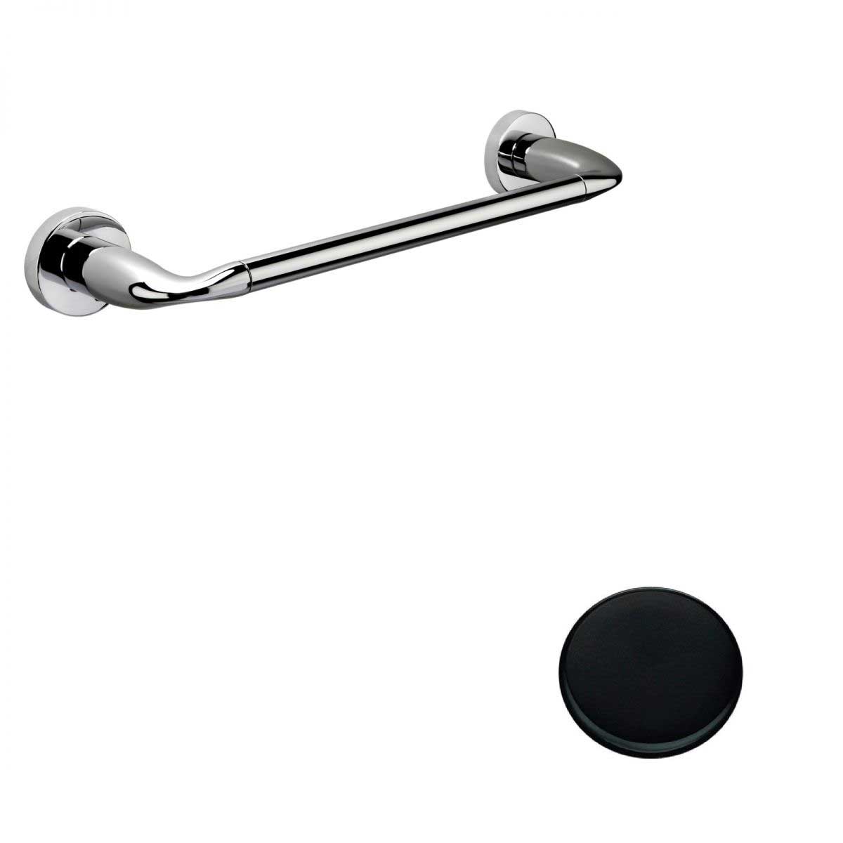 Porta salviette cm 31 Nero Opaco Colombo Design collezione Basic Con fissaggio a tassello e ad incollo con kit opzionale