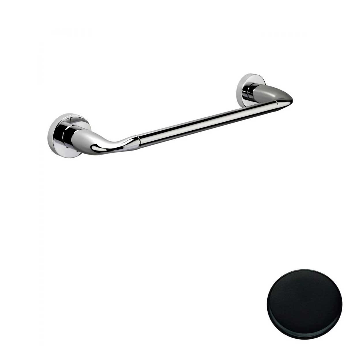 Porta salviette cm 46 Nero Opaco Colombo Design collezione Basic Con fissaggio a tassello e ad incollo con kit opzionale