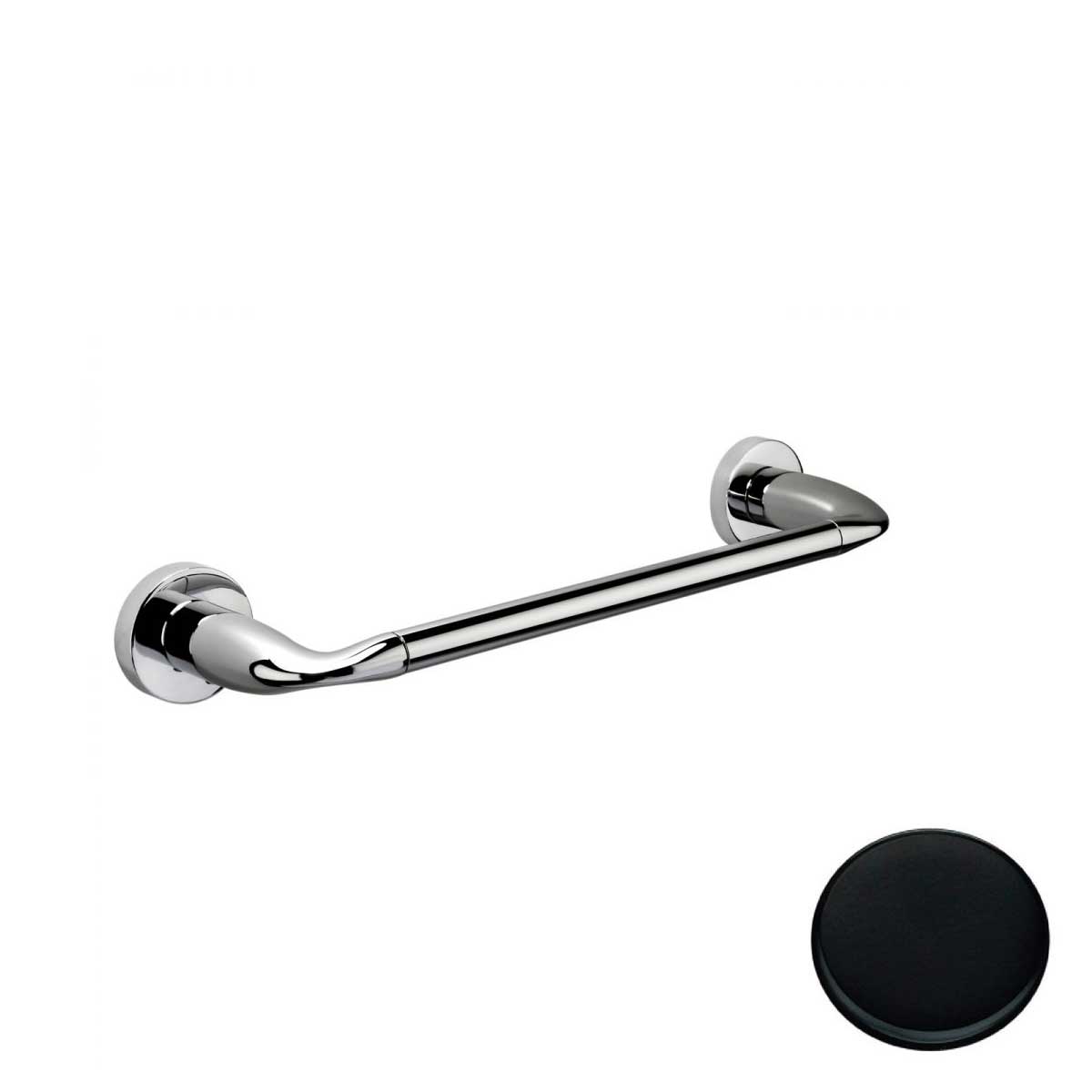 Porta salviette cm 64 Nero Opaco Colombo Design collezione Basic Con fissaggio a tassello e ad incollo con kit opzionale