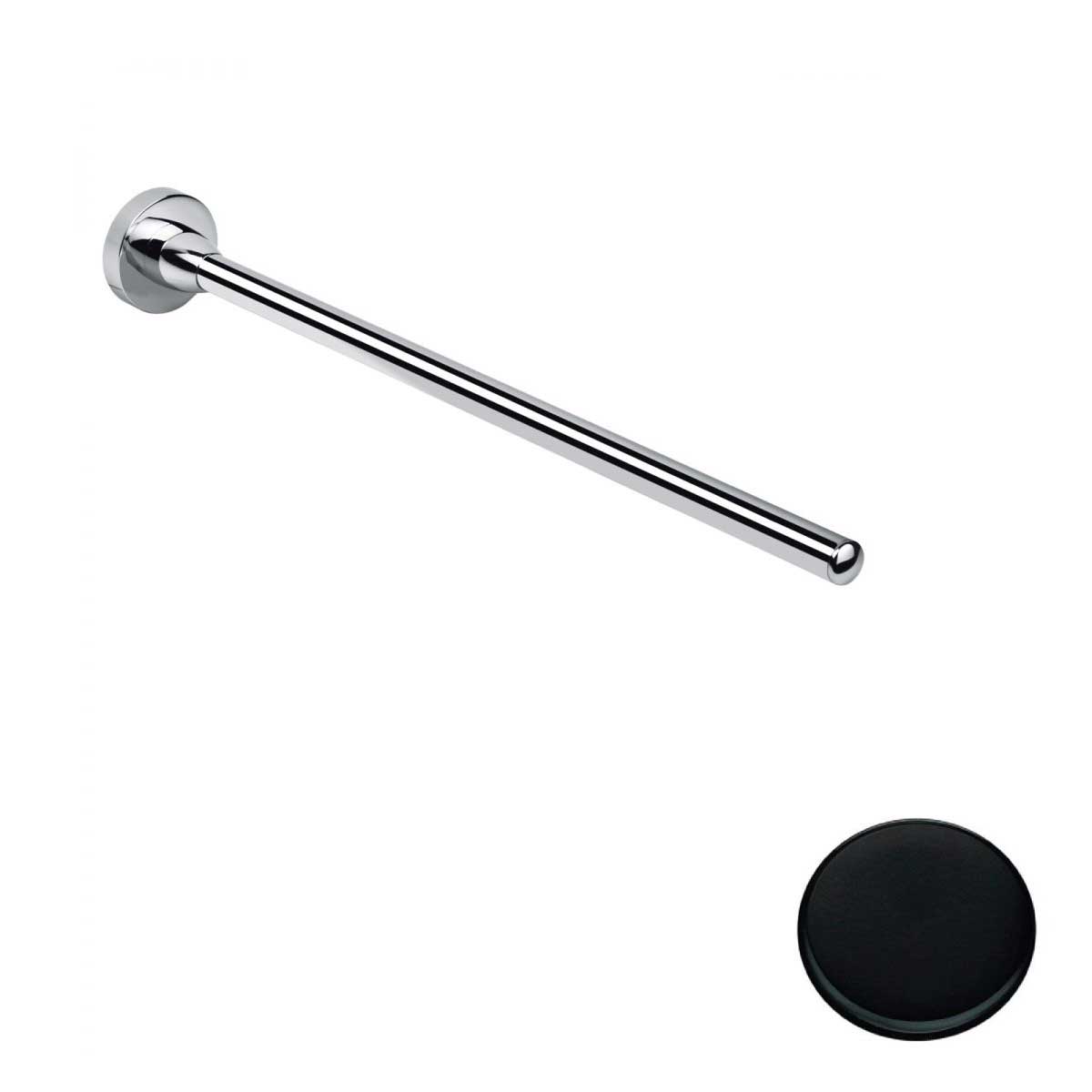 Porta salviette fisso cm 34 Nero Opaco Colombo Design collezione Basic Con fissaggio a tassello e ad incollo con kit opzionale