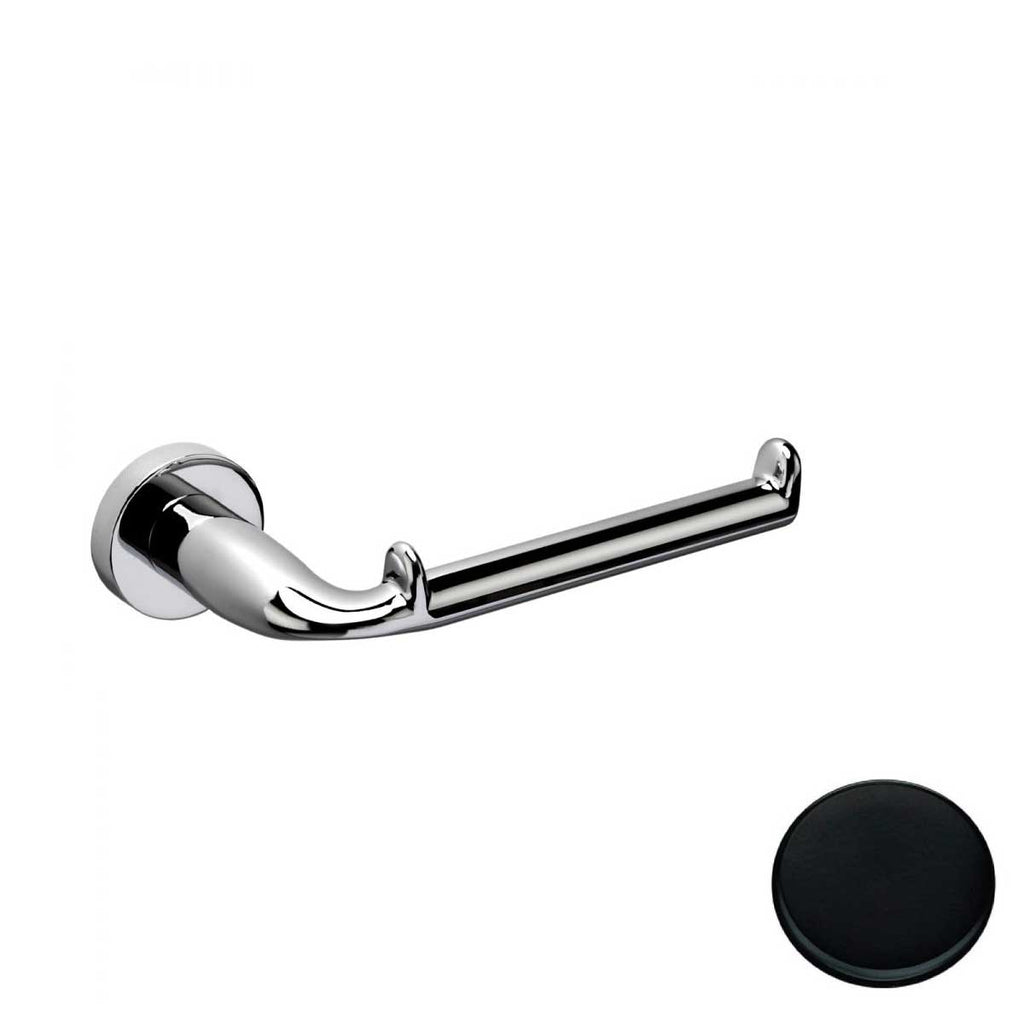 Portarotolo Nero Opaco Colombo Design collezione Basic Con fissaggio a tassello e ad incollo con kit opzionale