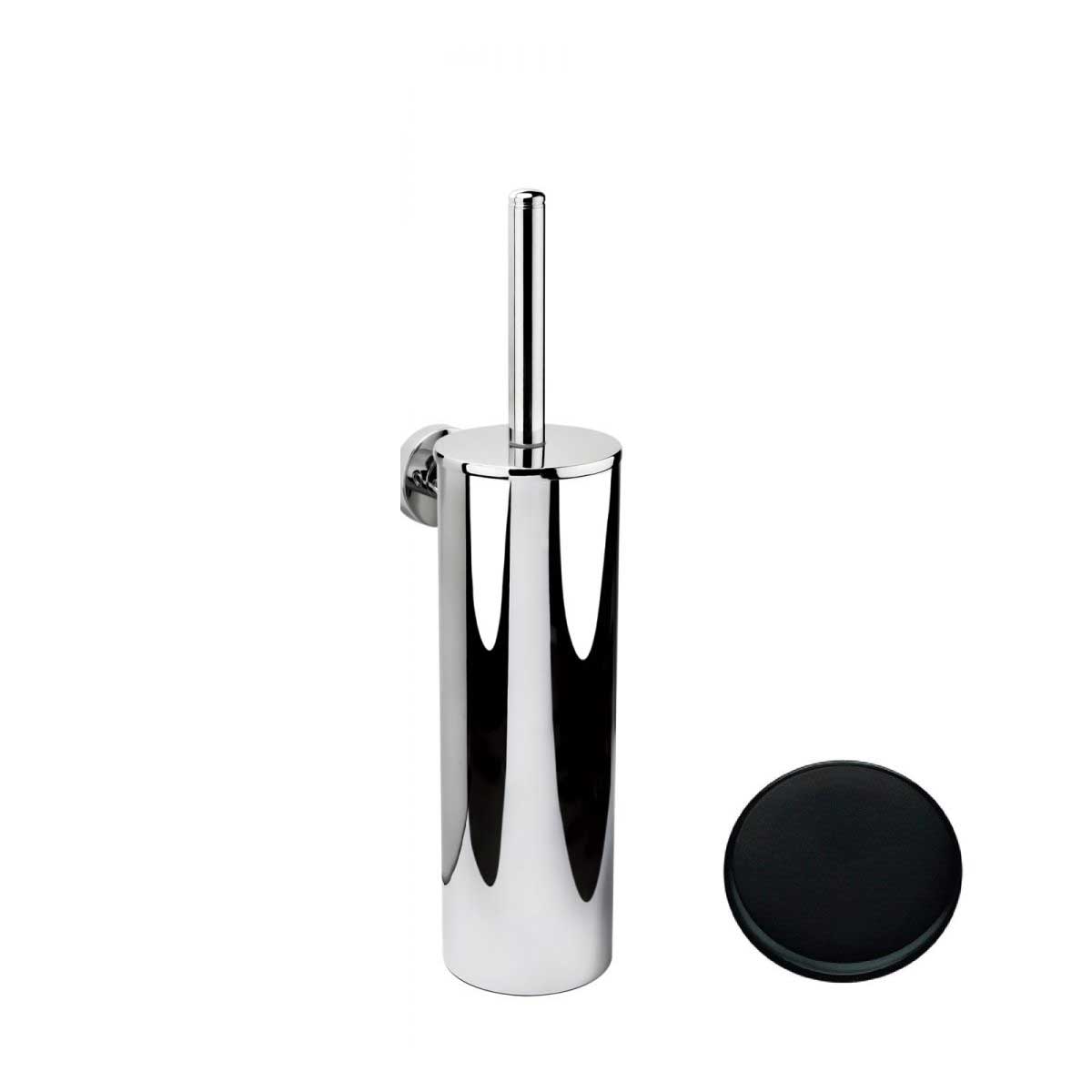 Porta scopino a muro Nero Opaco Colombo Design collezione Basic Con fissaggio a tassello e ad incollo con kit opzionale