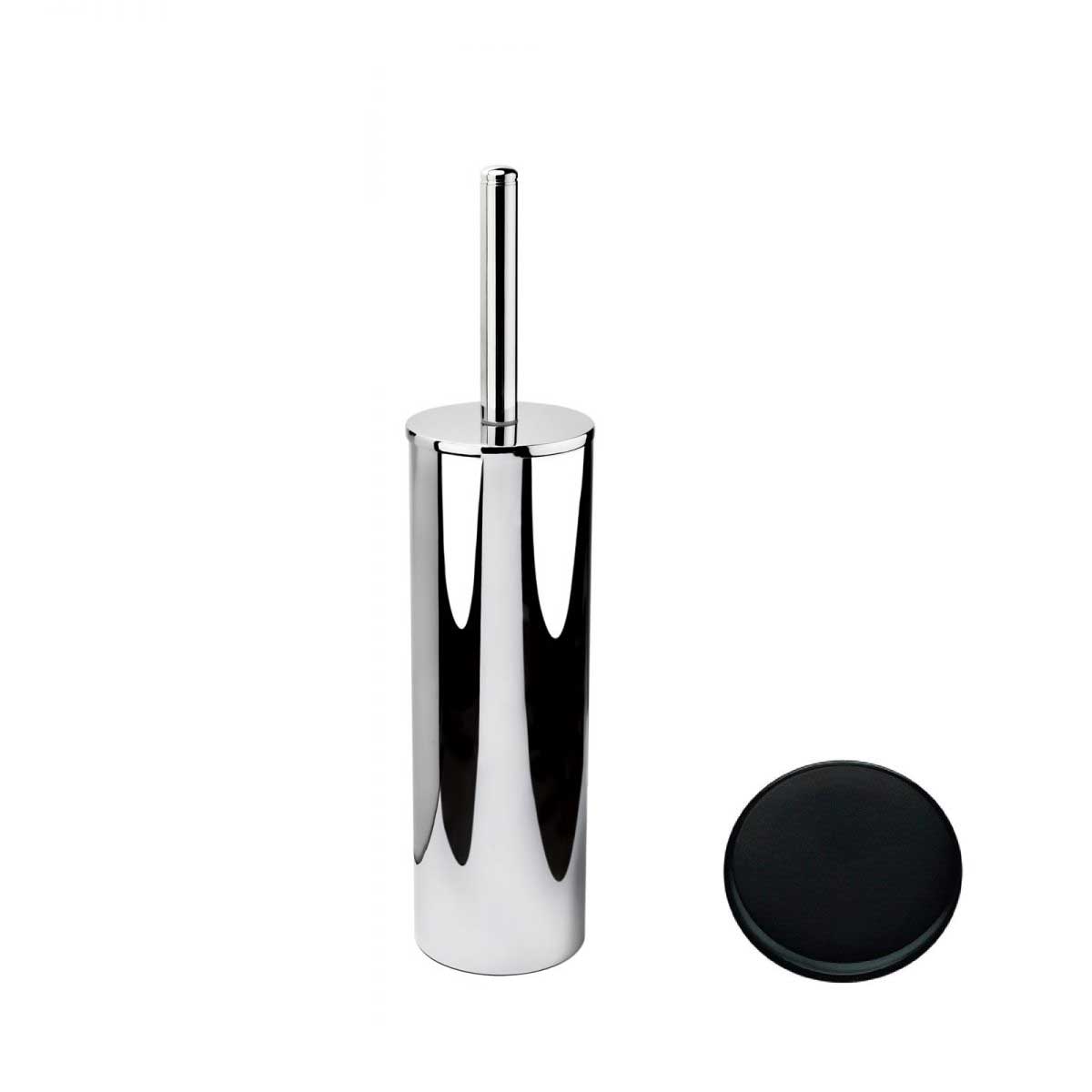 Porta scopino da appoggio Nero Opaco Colombo Design collezione Basic Con fissaggio a tassello e ad incollo con kit opzionale