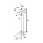 Piantana porta asciugamani linea Fusione in acciaio con base rettangolare - Cromo