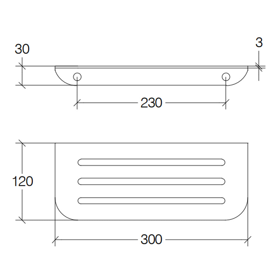 Mensola doccia in acciaio inox Lucido Lineabeta collezione Roersa da cm 30