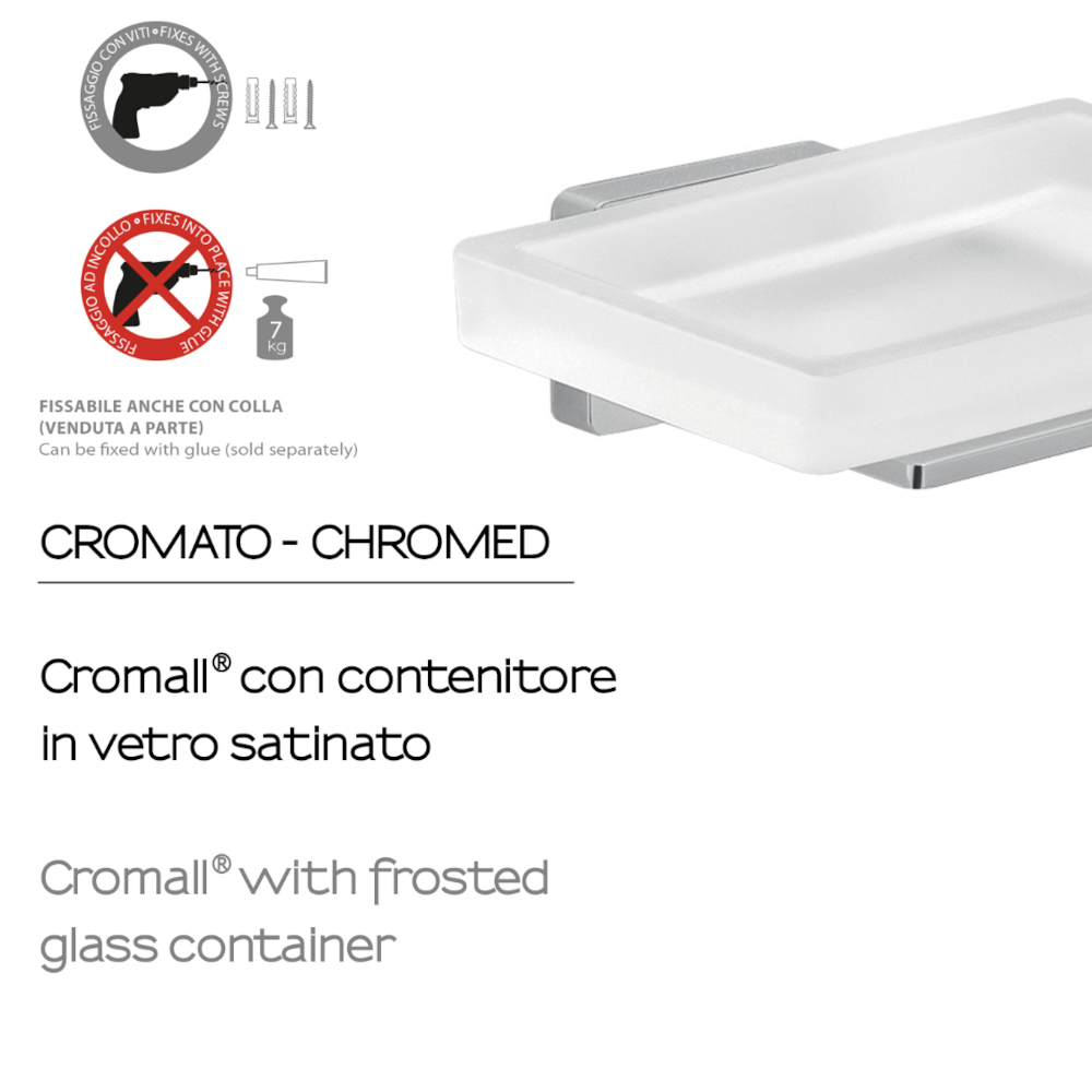 Portasapone a muro in Acciaio Inox Gedy modello Atena - Cromato