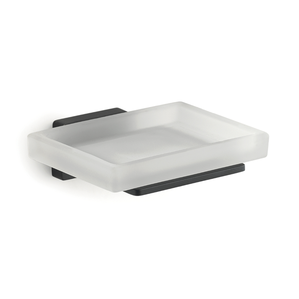 Portasapone a muro in Acciaio Inox Gedy modello Atena - Nero Matt