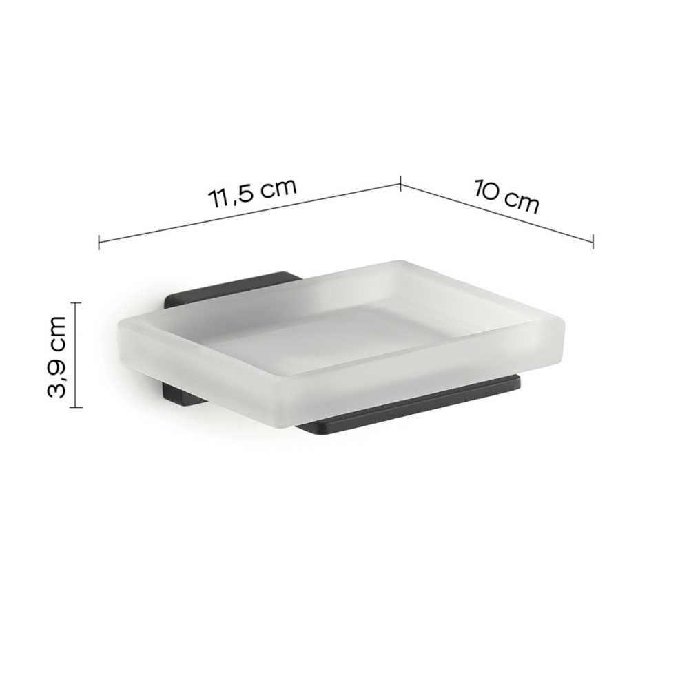 Portasapone a muro in Acciaio Inox Gedy modello Atena - Nero Matt