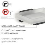 Portasapone a muro in Acciaio Inox Gedy modello Atena - Nero Matt