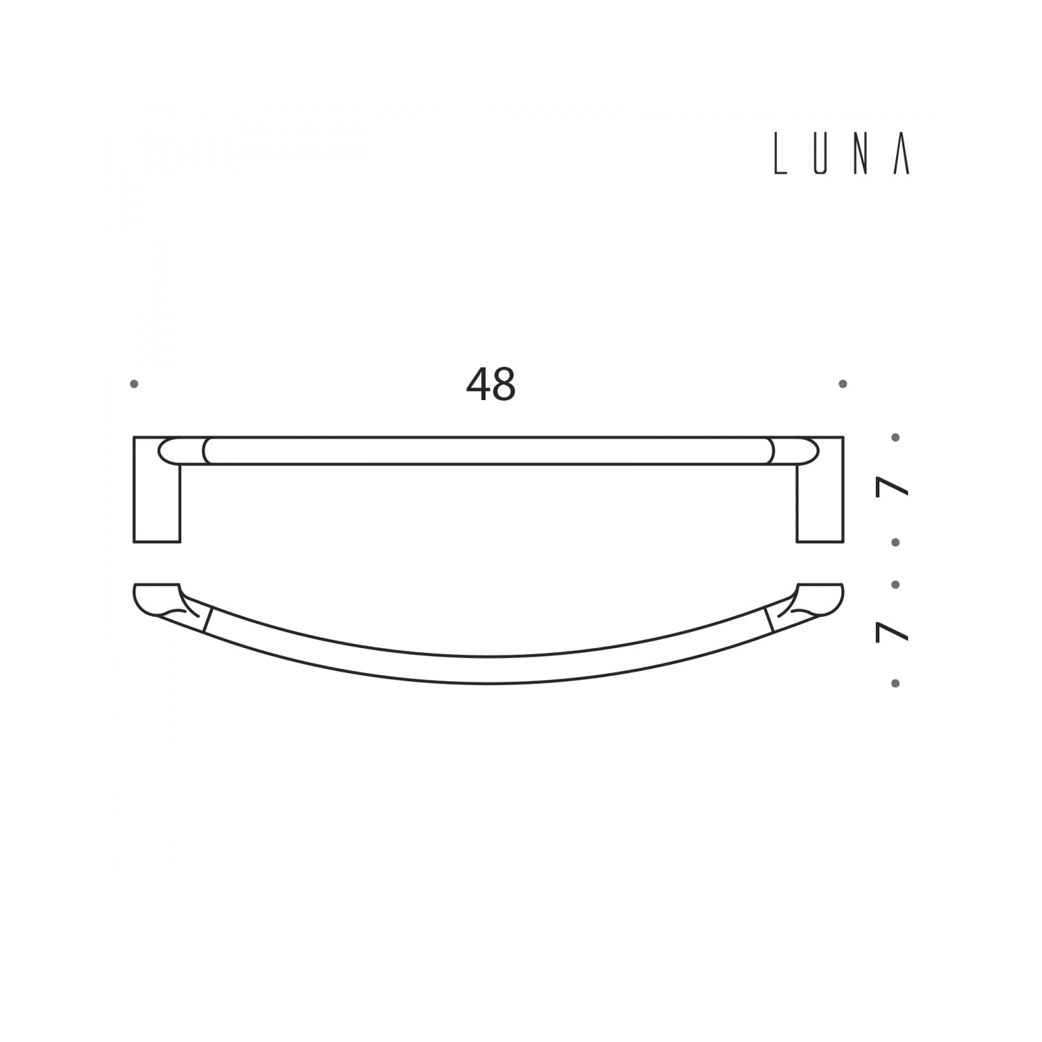 Porta salvietta 48cm in ottone collezione Luna di Colombo Design