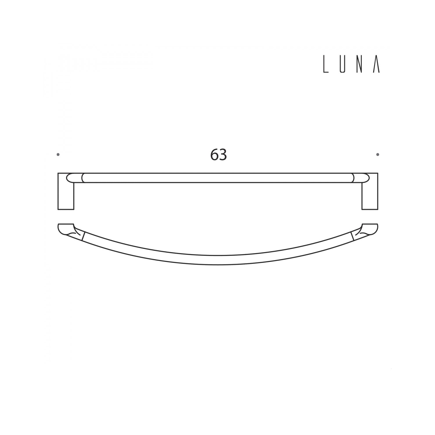 Porta salvietta 63cm in ottone collezione Luna di Colombo Design