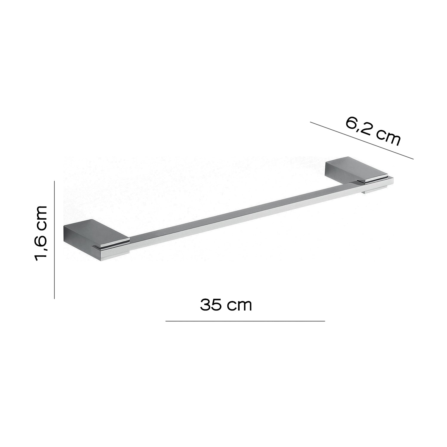 Portasalviette 35 cm in Acciaio Inox di Gedy serie Kansas - Cromato