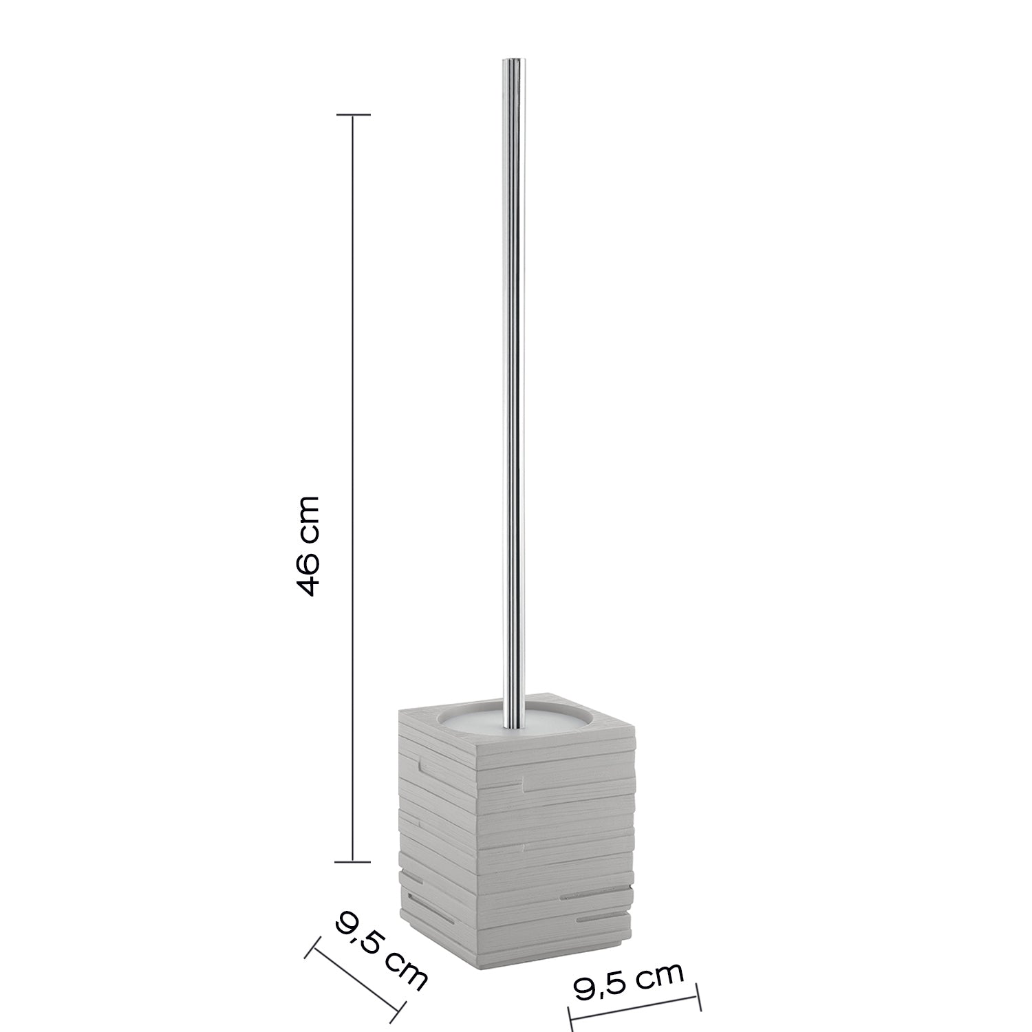 Scopino da appoggio con ciuffo in setole Gedy serie Quadrotto - Grigio