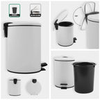 Pattumiera a pedale modello Adelar 3 litri colore bianco opaco