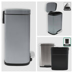 Pattumiera a pedale modello Akira 5 litri in acciaio inossidabile spazzolato
