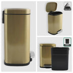 Pattumiera a pedale modello Akira capacitÃ  5 Litri colore oro spazzolato