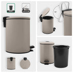 Pattumiera a pedale modello Adelar capienza 3 Litri colore tortora opaco