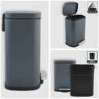 Pattumiera a pedale modello Akira in acciaio capienza 5 litri colore grigio opaco
