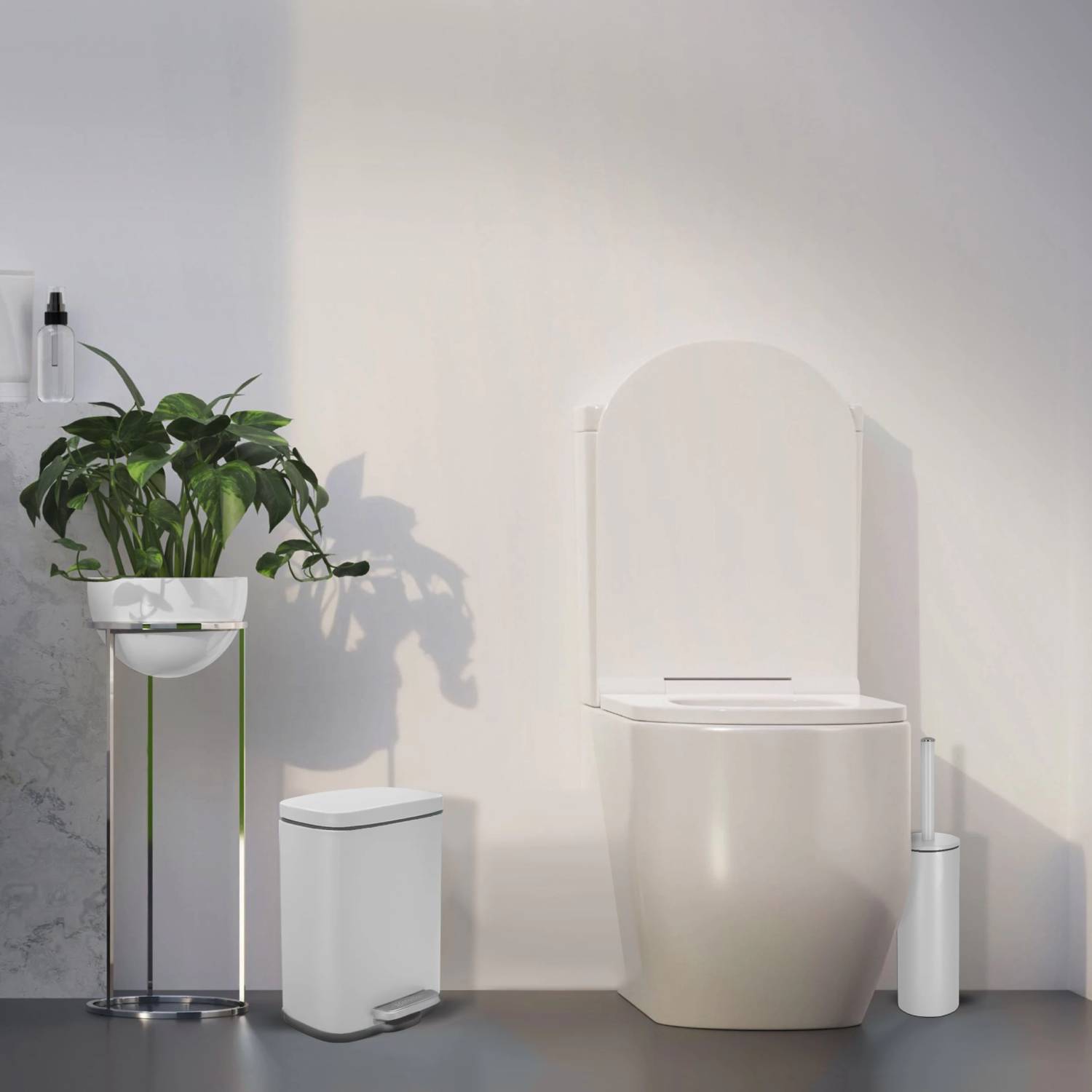 Pattumiera a pedale modello Akira in acciaio capienza 5 litri colore bianco opaco