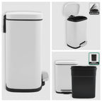 Pattumiera a pedale modello Akira in acciaio capienza 5 litri colore bianco opaco