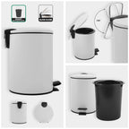 Pattumiera a pedale modello Adelar in acciaio capienza 5litri colore bianco opaco