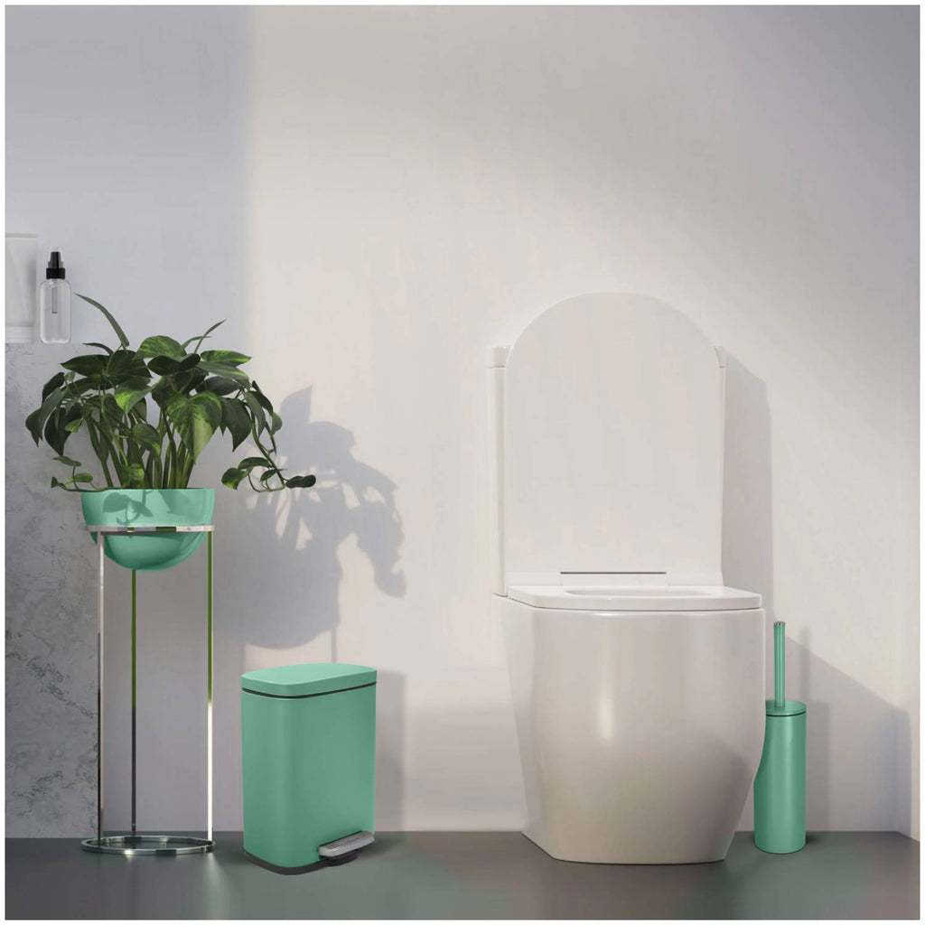 Pattumiera a pedale modello Akira in acciaio capienza 5 Litri colore verde opaco