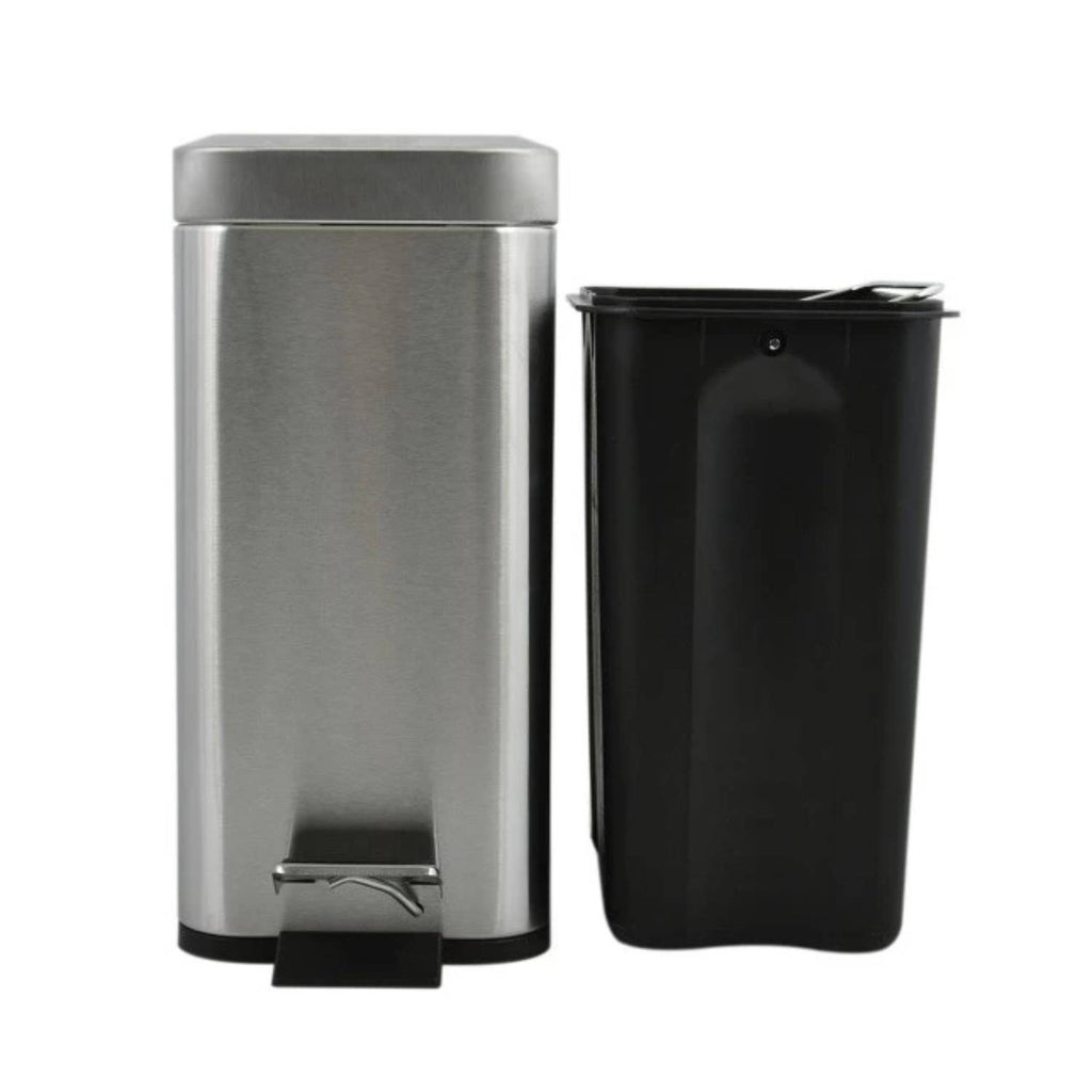 Pattumiera a pedale modello Erik capacitÃ  5 litri  in acciaio inox spazzolato