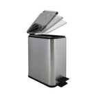 Pattumiera a pedale modello Erik capacitÃ  5 litri  in acciaio inox spazzolato