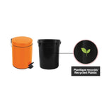 Pattumiera a pedale modello Sydney capienza 3 litri colore arancio