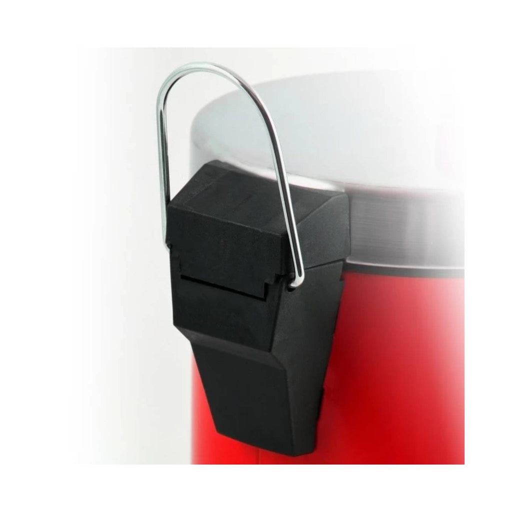 Pattumiera metallica a pedale modello Unis capienza 3 litri colore rosso