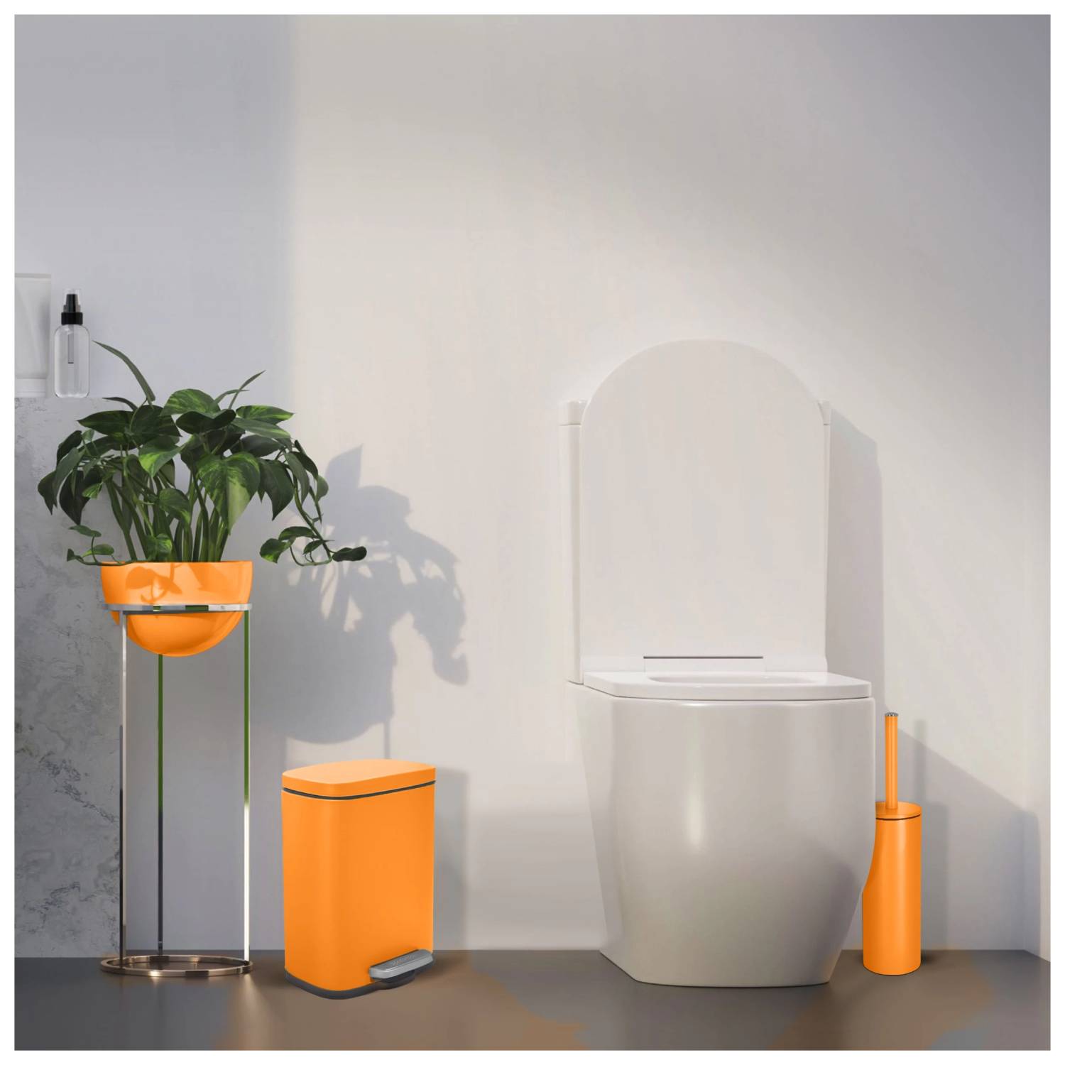 Pattumiera a pedale modello Akira capienza 5 litri colore Arancio opaco