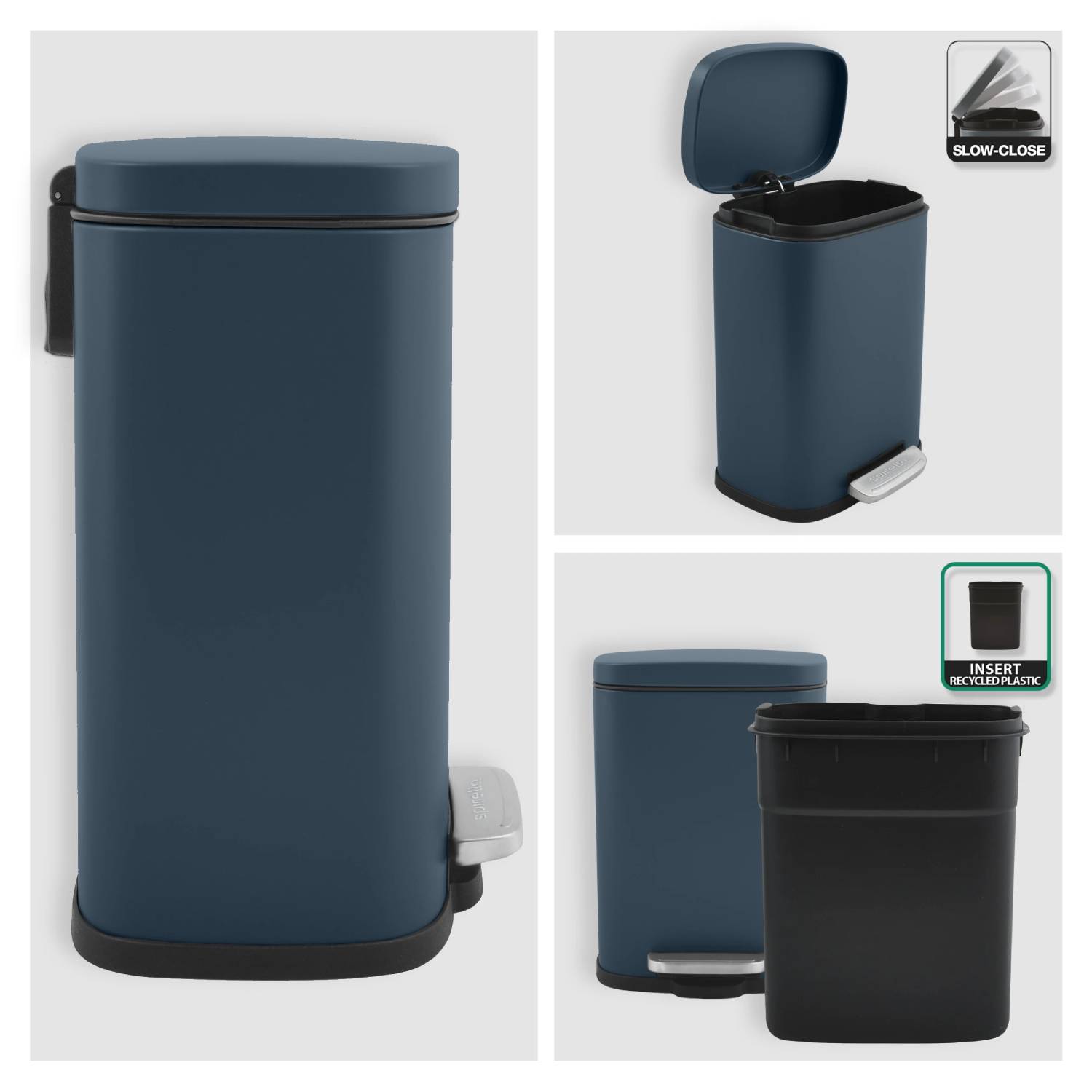 Pattumiera a pedale modello Akira capienza 5 litri acciaio colore olio opaco