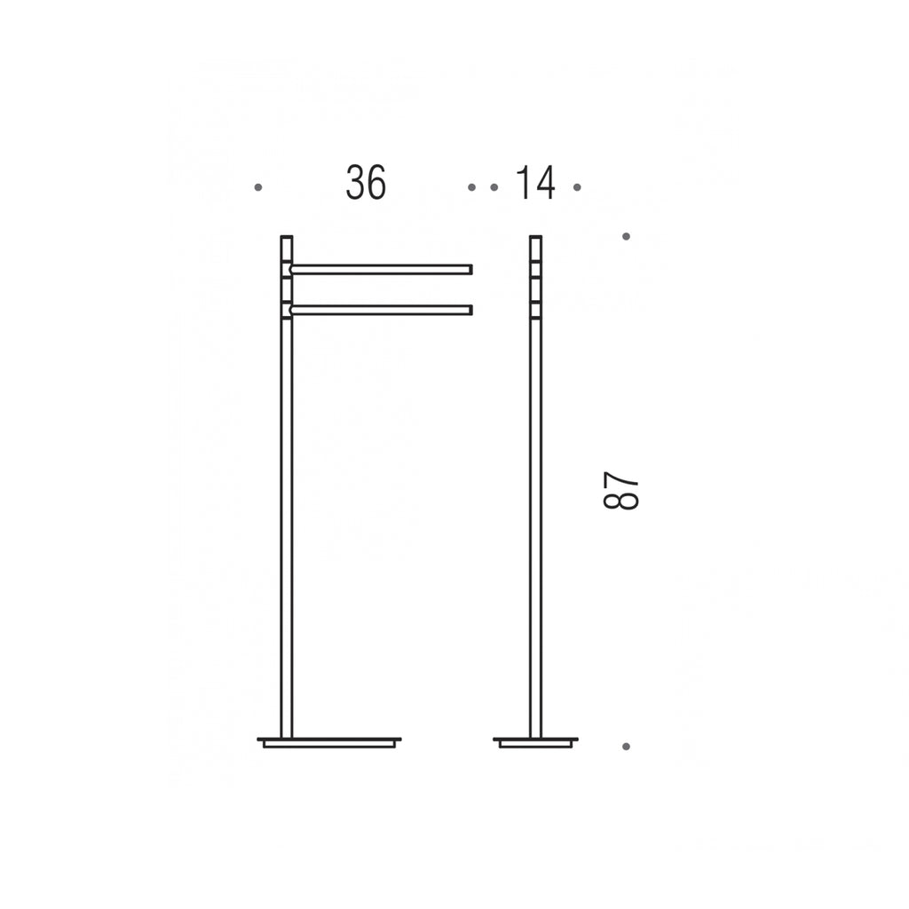 Piantana con 2 porta salvietta in ottone Square di Colombo Design
