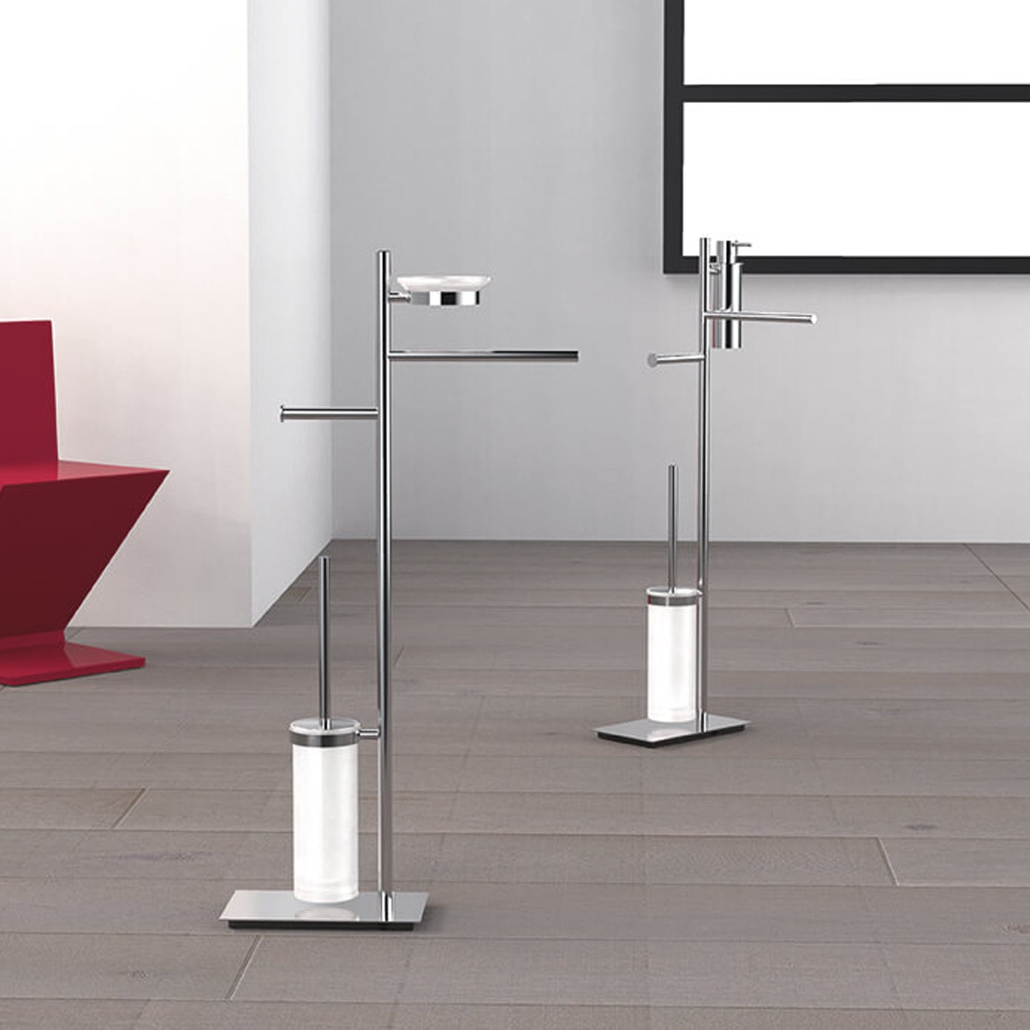 Piantana in ottone con dispenser sapone