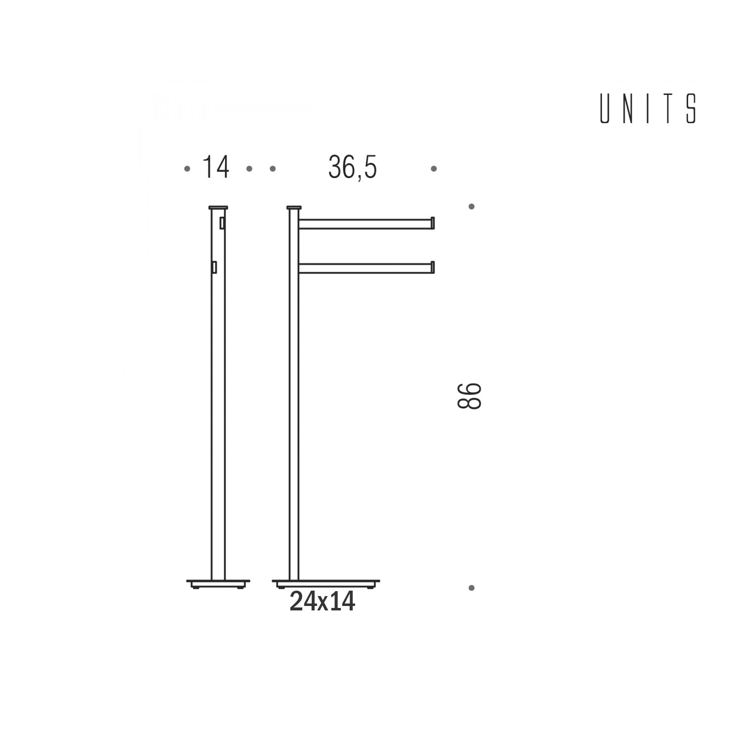 Piantana con 2 porta salvietta in ottone Units di Colombo Design
