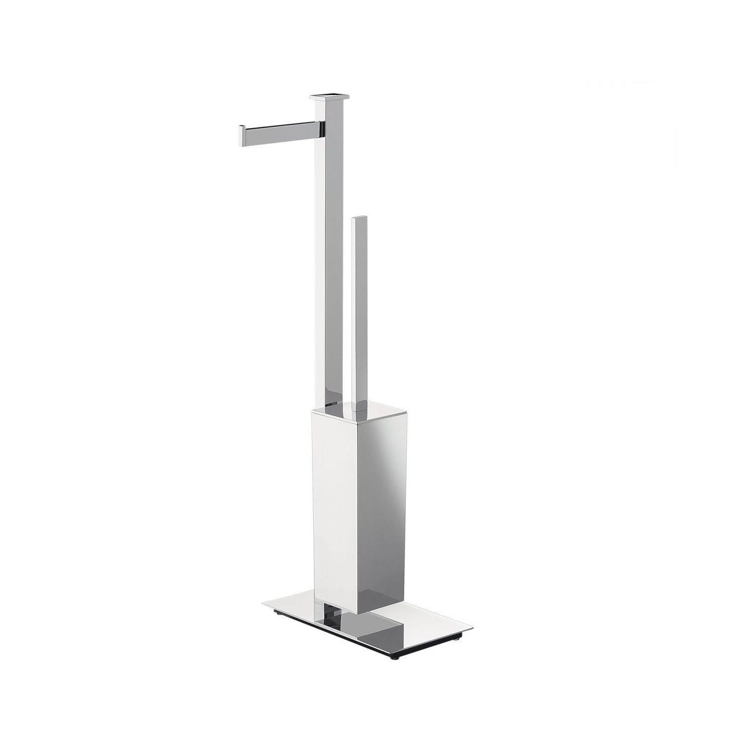 Piantana sinistra con porta rotolo e porta scopino in ottone Units di Colombo Design