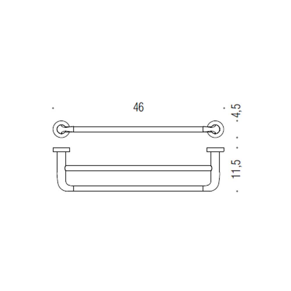 Porta salviette doppio in ottone cromato Colombo Design collezione Basic Con fissaggio a tassello