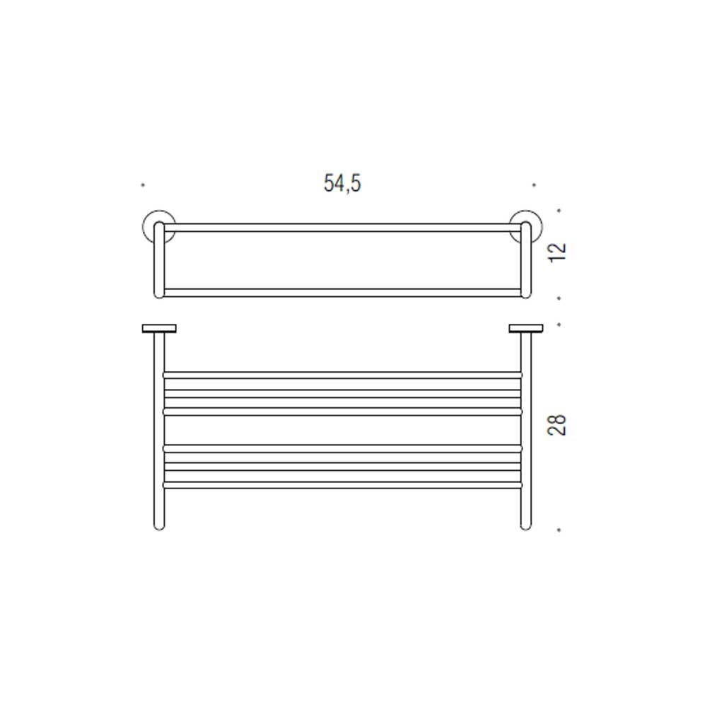 Rack porta salviette in ottone cromato Colombo Design collezione Basic Con fissaggio a tassello