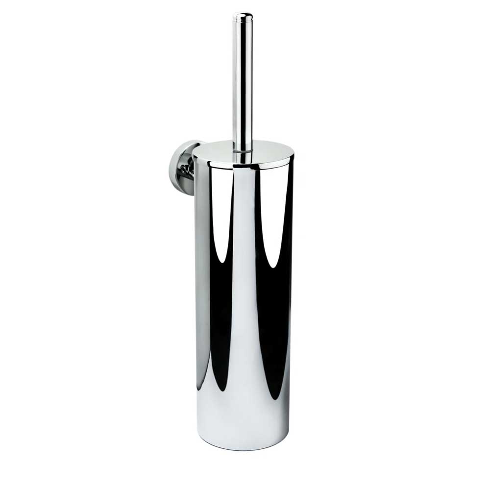 Porta scopino a muro in ottone cromato Colombo Design collezione Basic Con fissaggio a tassello e ad incollo con kit opzionale